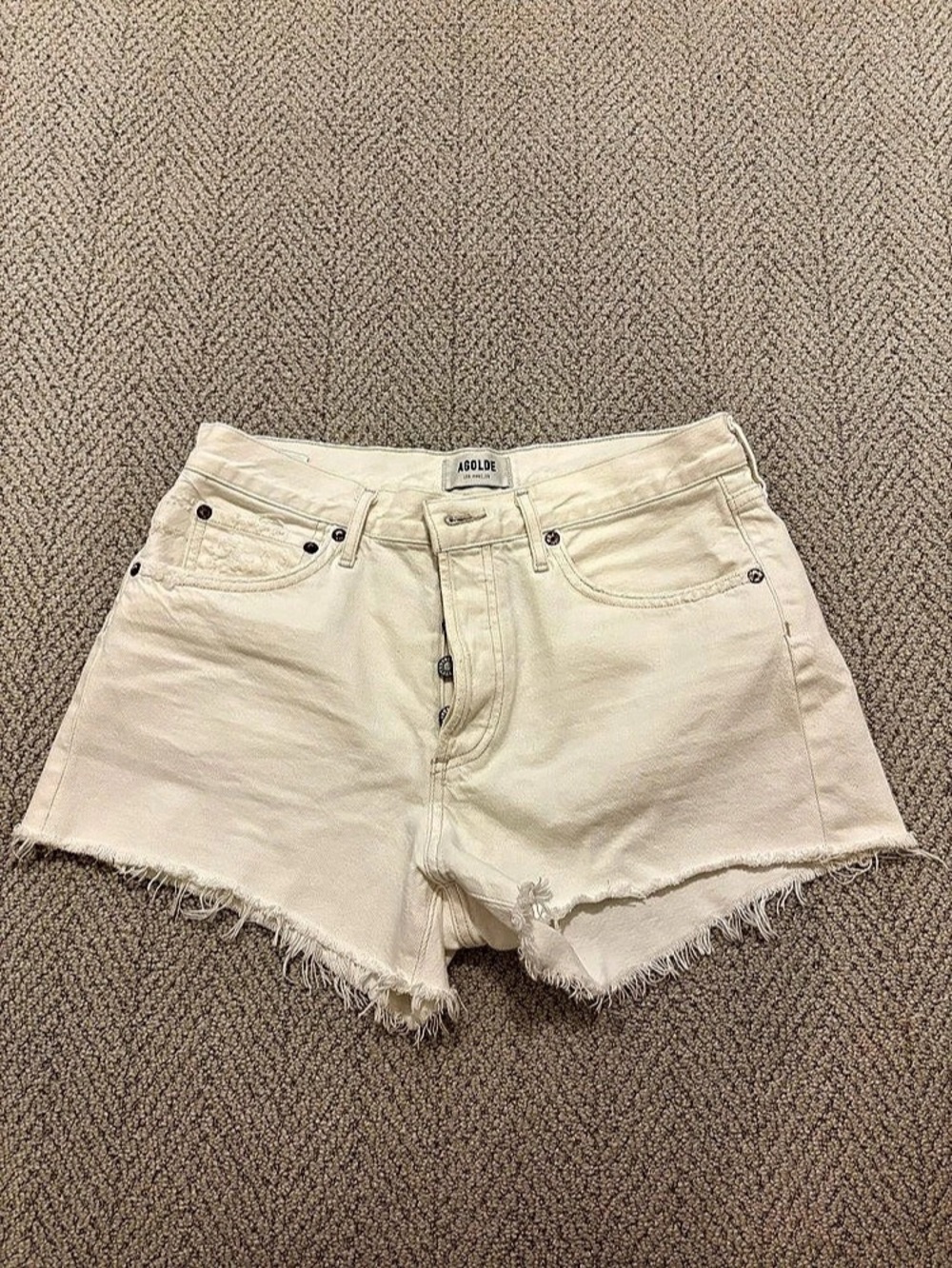 Agolde White Parker Shorts
